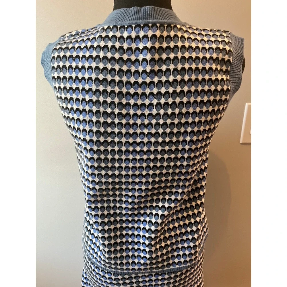 Lucy Paris Blue Geometric Knit Sleeveless Mini Dress Set XS - Picture 7 of 11